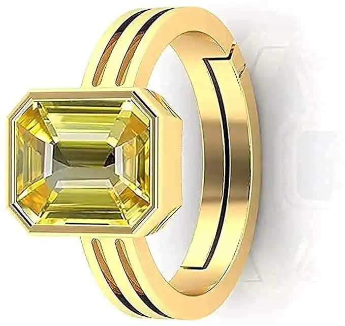 Natural Yellow Sapphire Pukhraj Stone Panchdhatu Adjustable Gold Ring for Men and Women.png